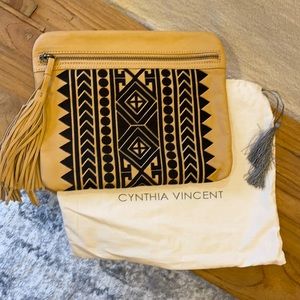 leather cynthia vincent aztec clutch